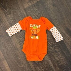 Carter's Orange Pumpkin Bodysuit